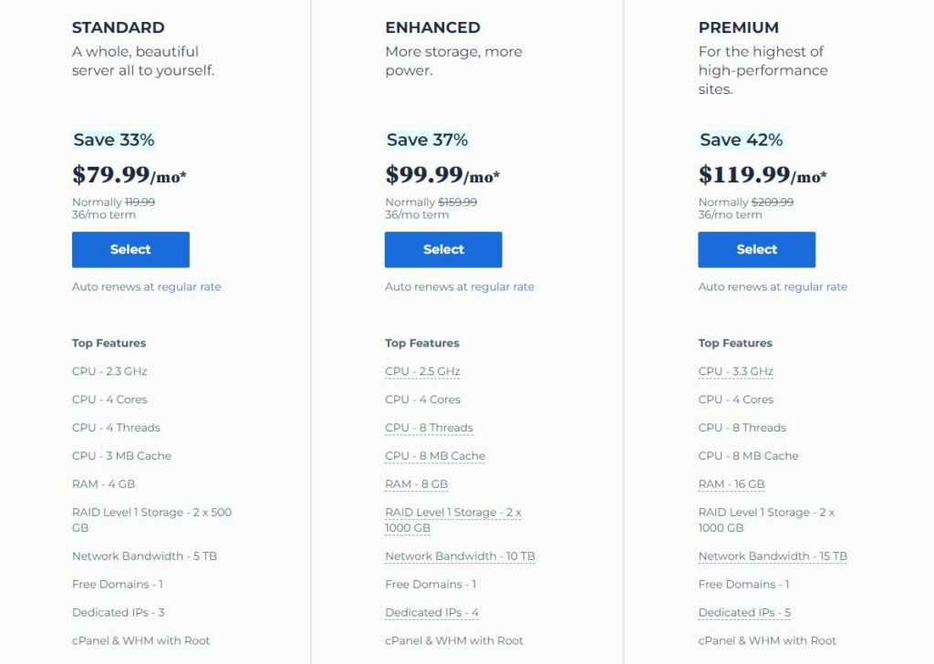 Bluehost Dedicated Servers