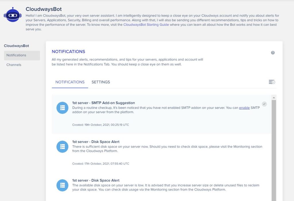 cloudways pot notification