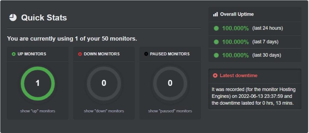 Hosting Engines Uptime