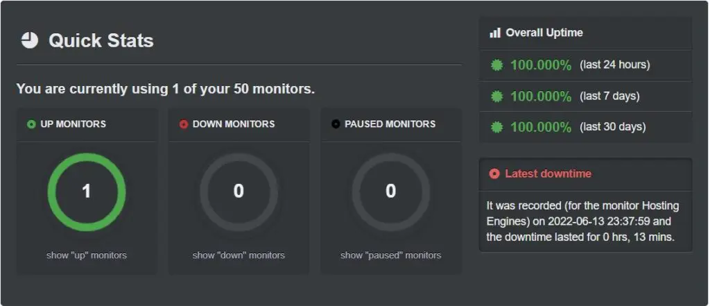 Hosting Engines Uptime