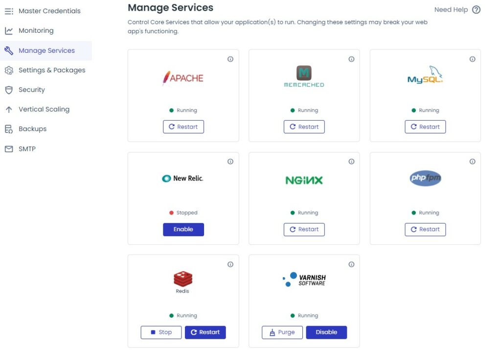 Manage Services on Cloudways