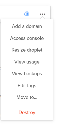 DigitalOcean Droplet Settings