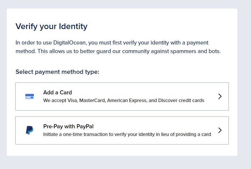 DigitalOcean Registration Payment