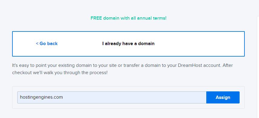 Dreamhost already have a domain name