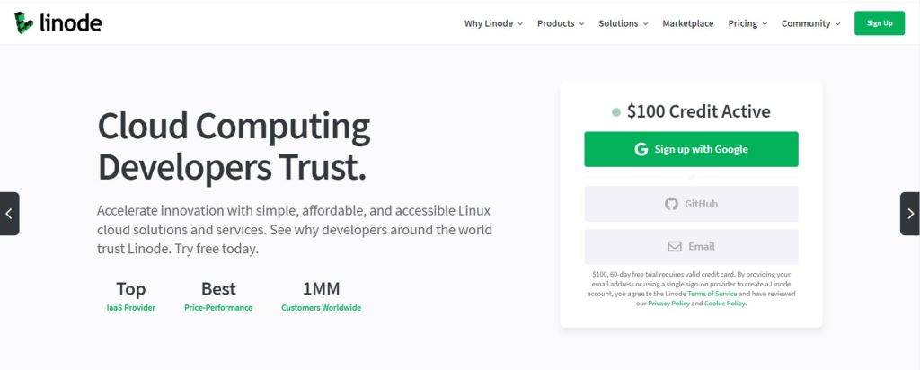 Linode Home Page