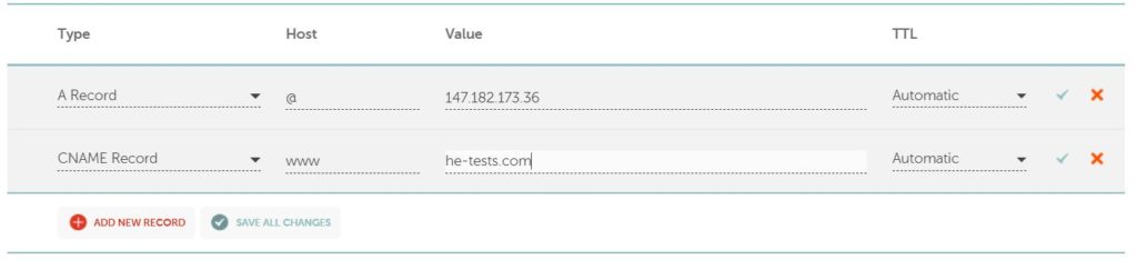 NameCheap Edit DNS Records