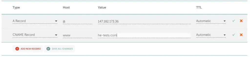 NameCheap Edit DNS Records