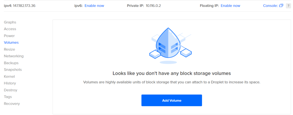 Add Volume In DigitalOcean