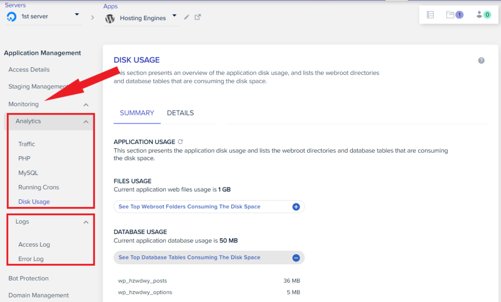 Cloudways Application Monitoring