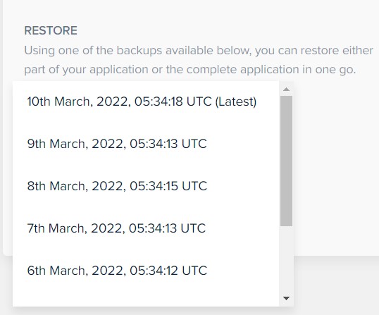 Cloudways Application Restore