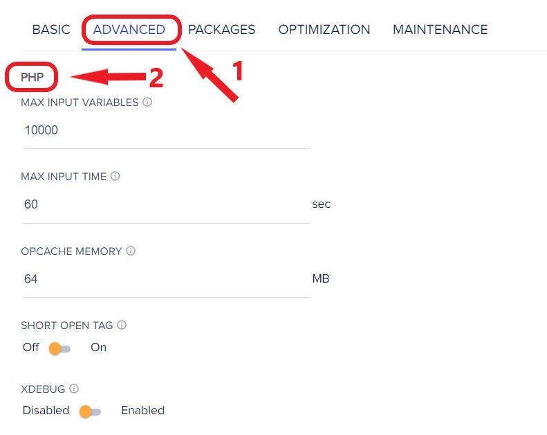 Cloudways PHP Settings