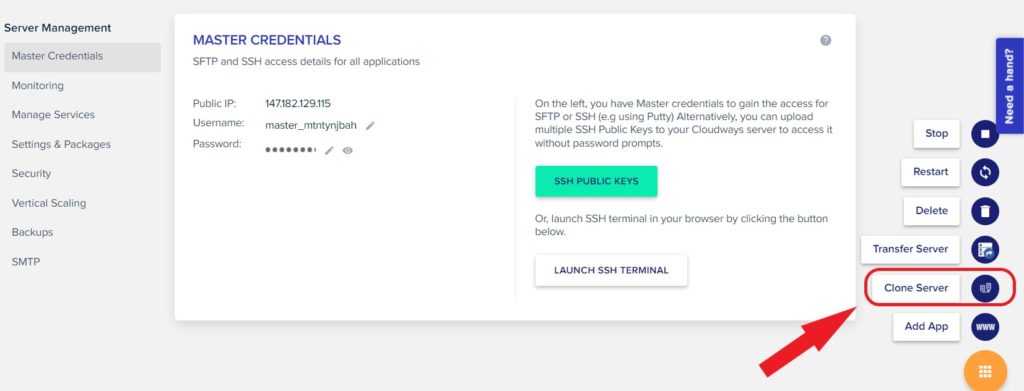 Cloudways Server Cloning