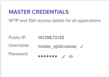 Cloudways Server Credentials