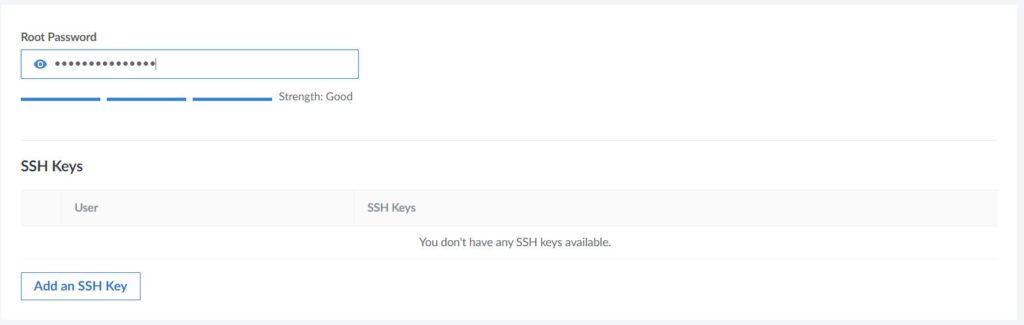 Linode Root Password & SSH Key