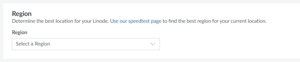 Select Server Region on Linode