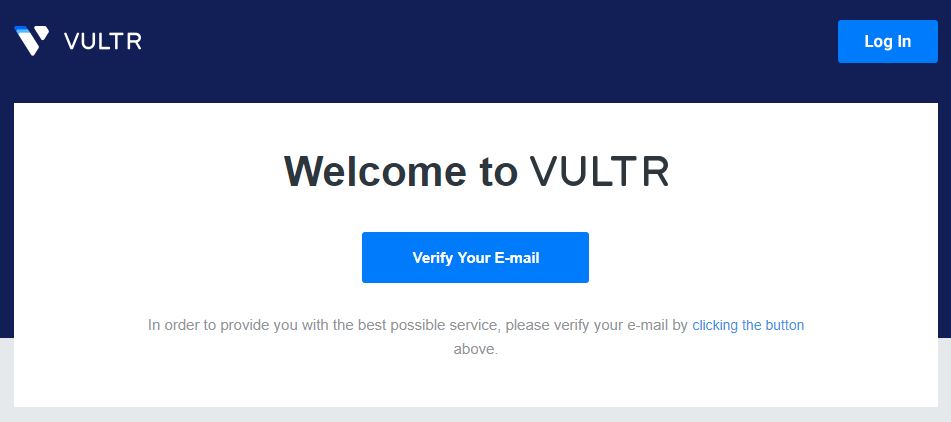 Vultr Verify Your Email