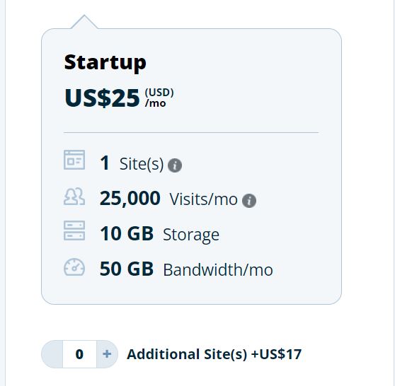 WP Engine startup plan