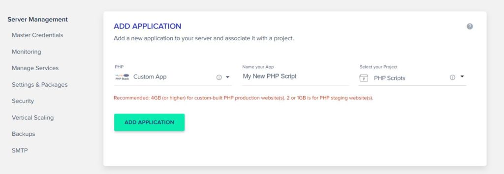 Add PHP to Cloudways