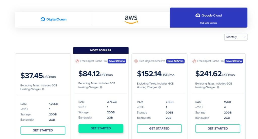 Google Cloud Pricing on Cloudways