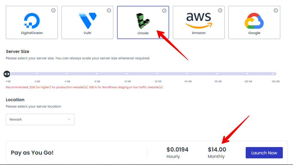 Linode Pricing on Cloudways