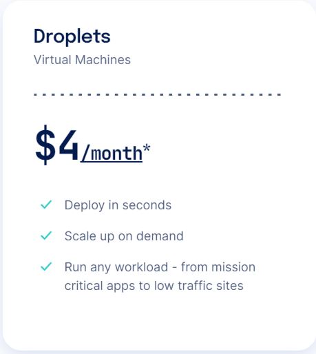 DigitalOcean $4 per month