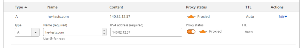 Cloudflare Update A DNS Record