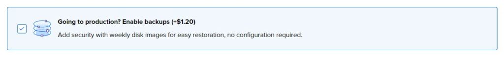 DigitalOcean Backup Cost