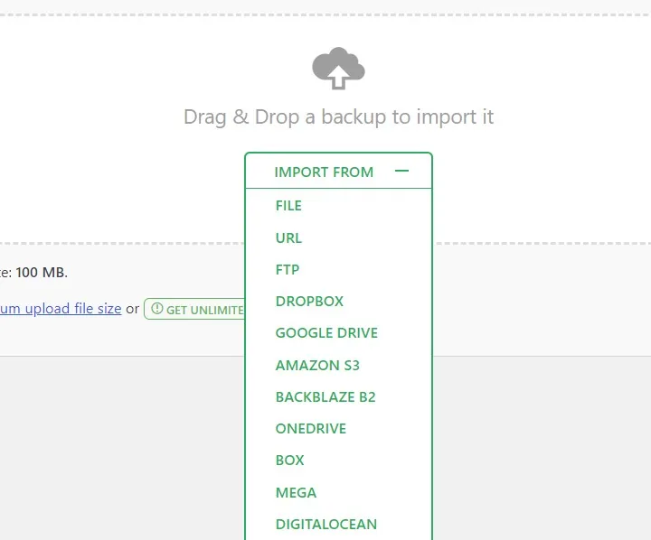 All-in-One WP Migration - Import Files