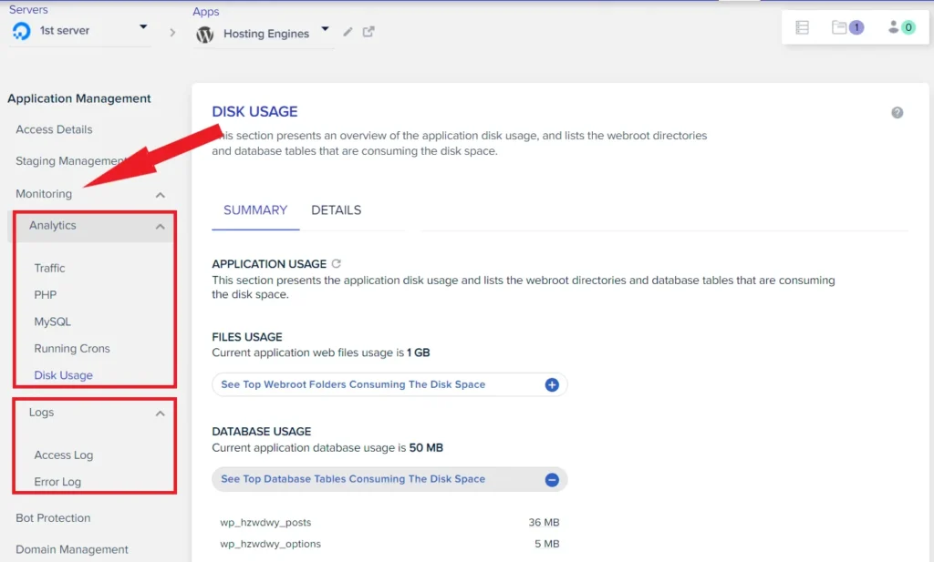 Cloudways Application Monitoring