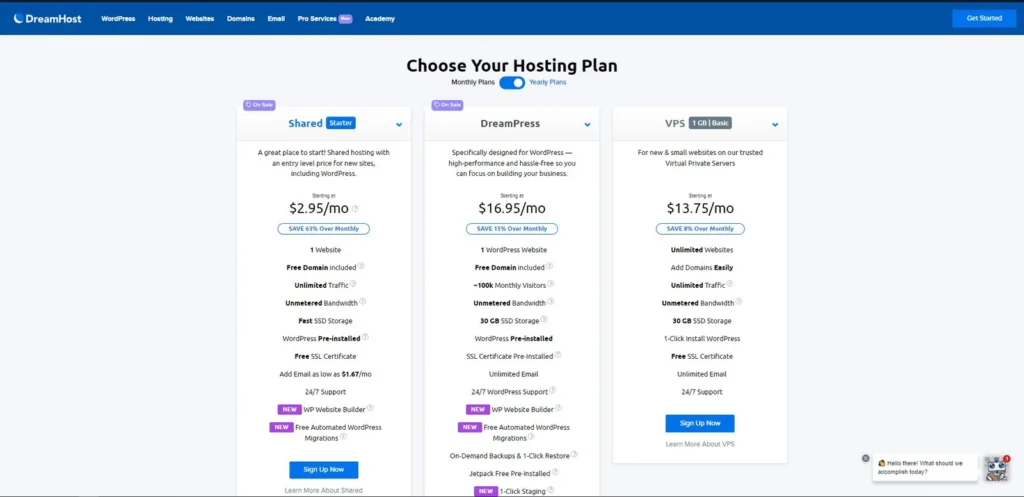 Dreamhost Get Started