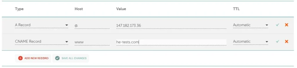 NameCheap Edit DNS Records