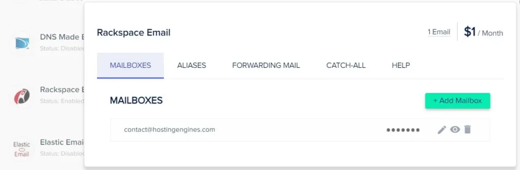 Rackspace Email Addon