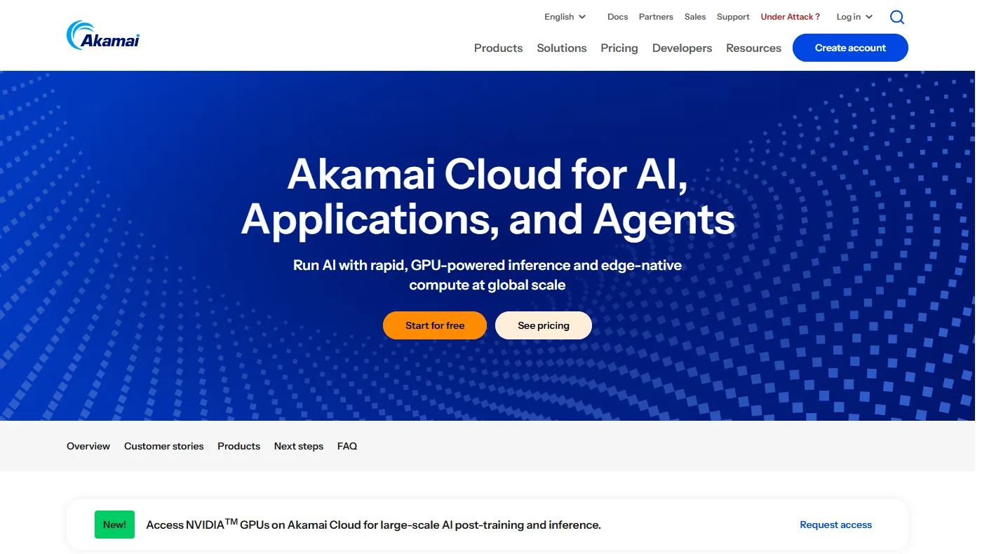 Akamai Cloud (formerly Linode) homepage (October 2026)