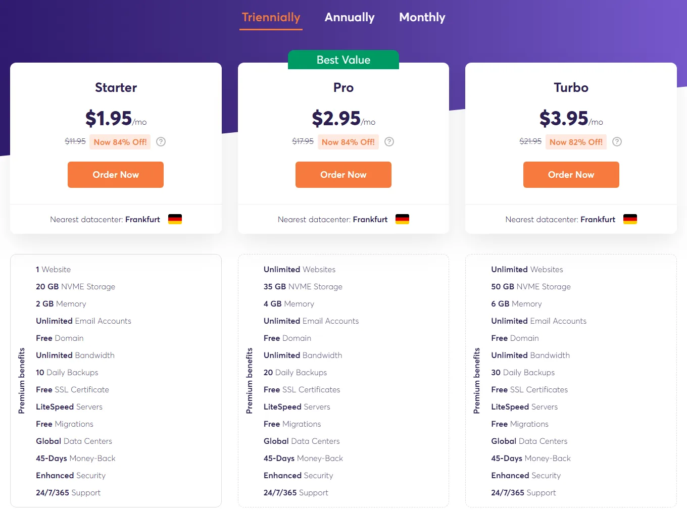 ChemiCloud shared hosting plans Starter, Pro and Turbo with unlimited bandwidth (October 2026)