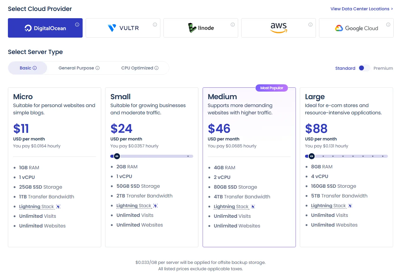 Cloudways Flexible pricing on DigitalOcean Standard servers, from $11 a month (October 2026)