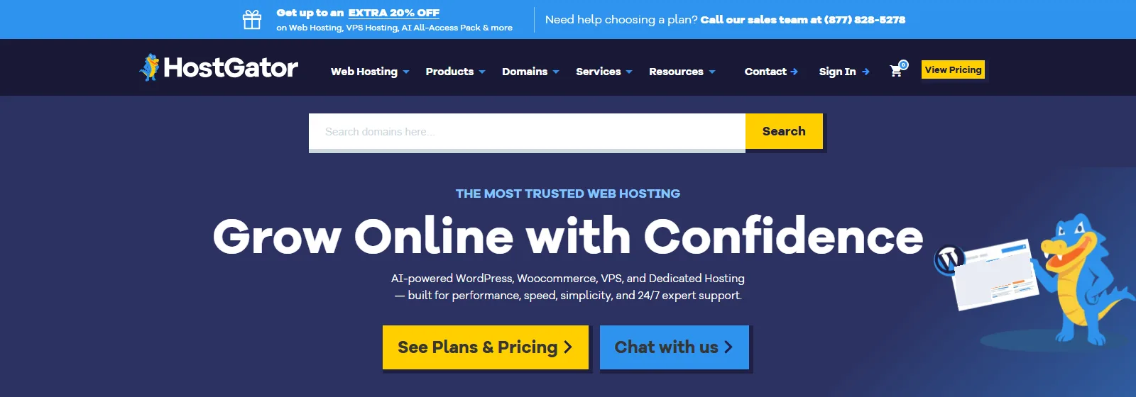 HostGator home page (October 2026)
