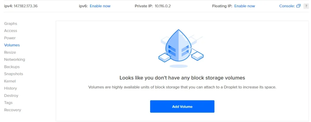 Add Volume In DigitalOcean